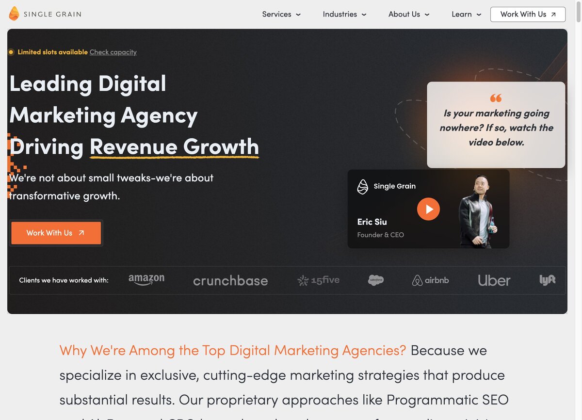 Single Grain homepage
