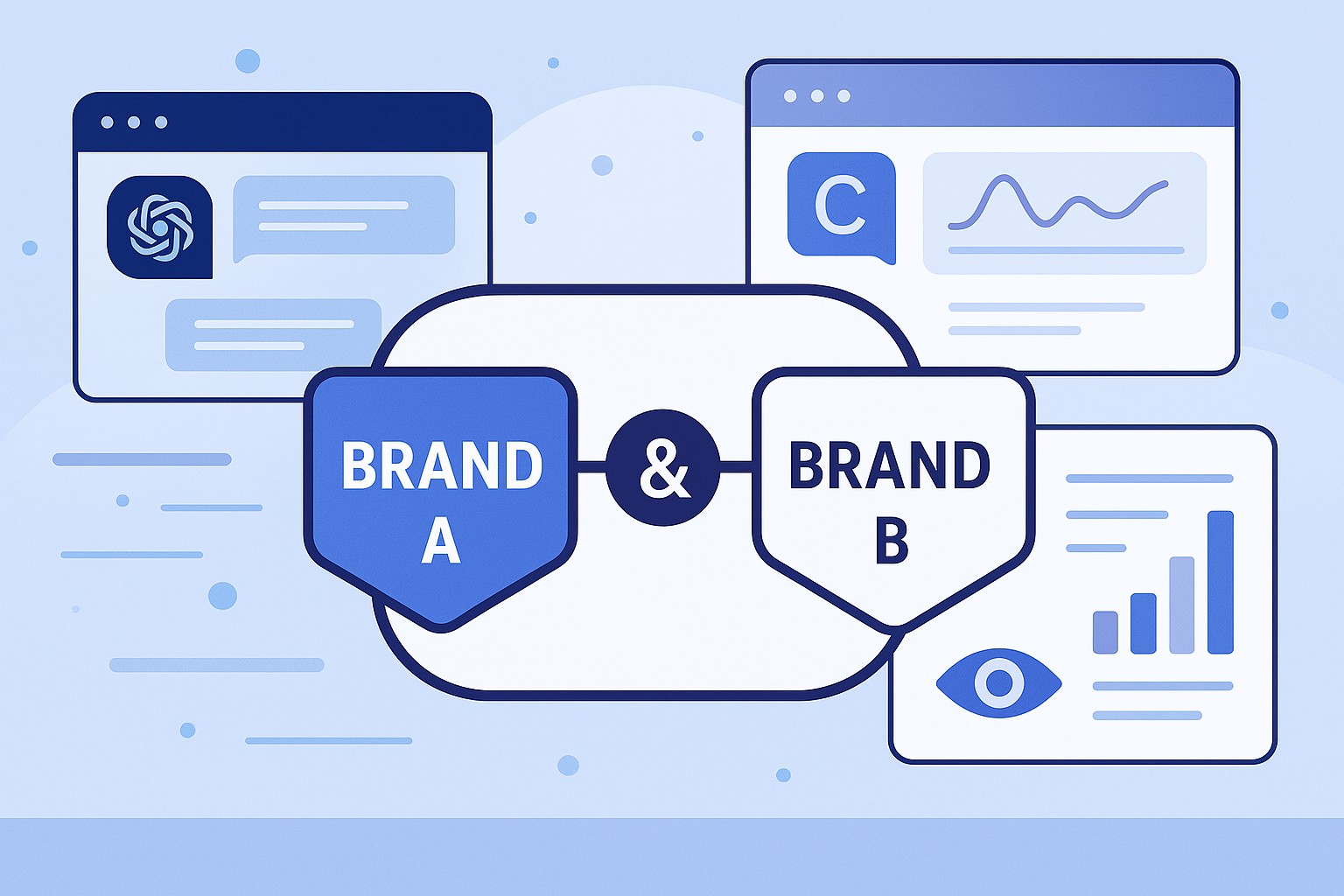Co-branded AI chat visibility tools dashboard showing agency partnership and analytics