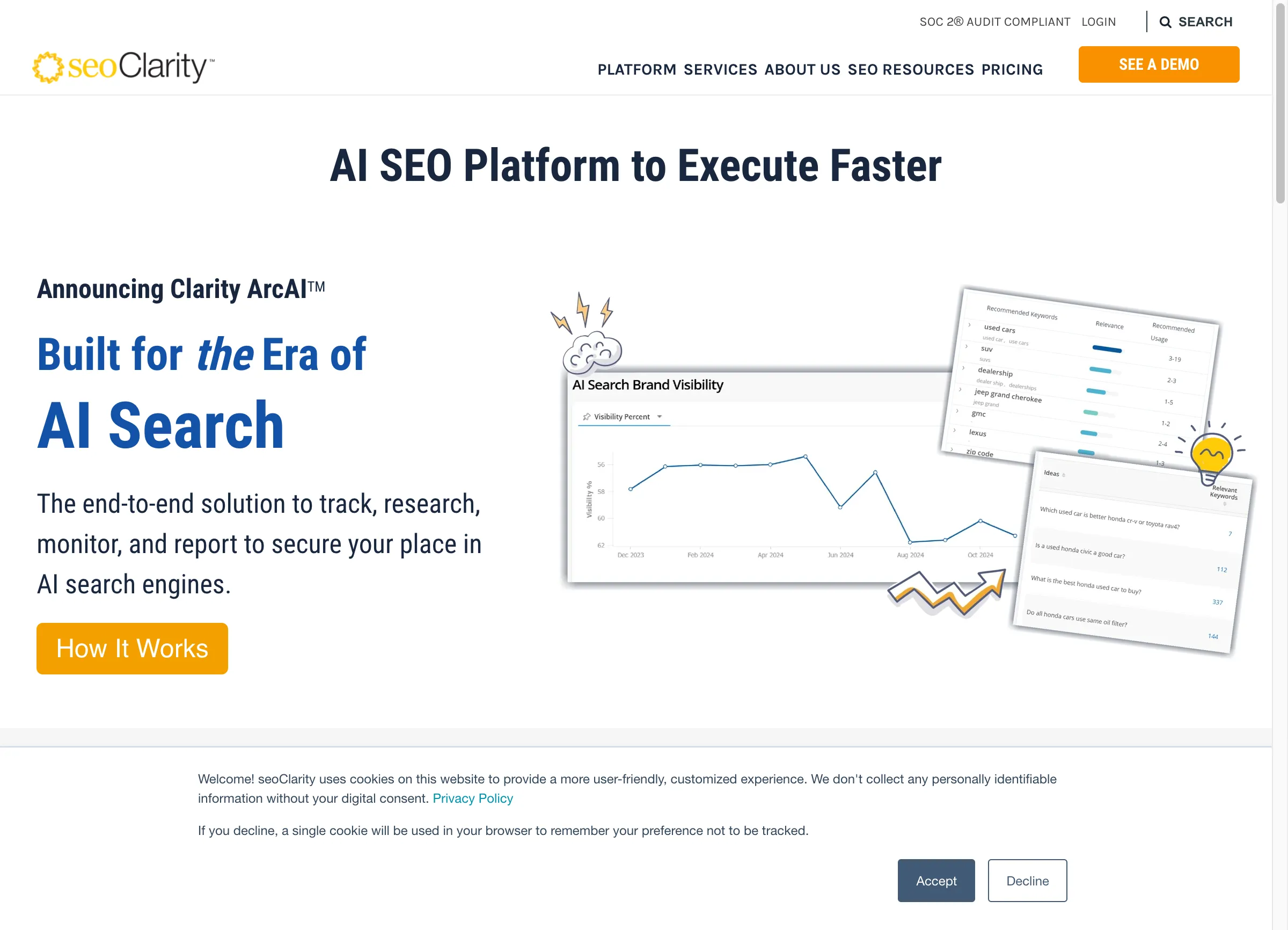 seoClarity AI SEO platform with Clarity ArcAI features